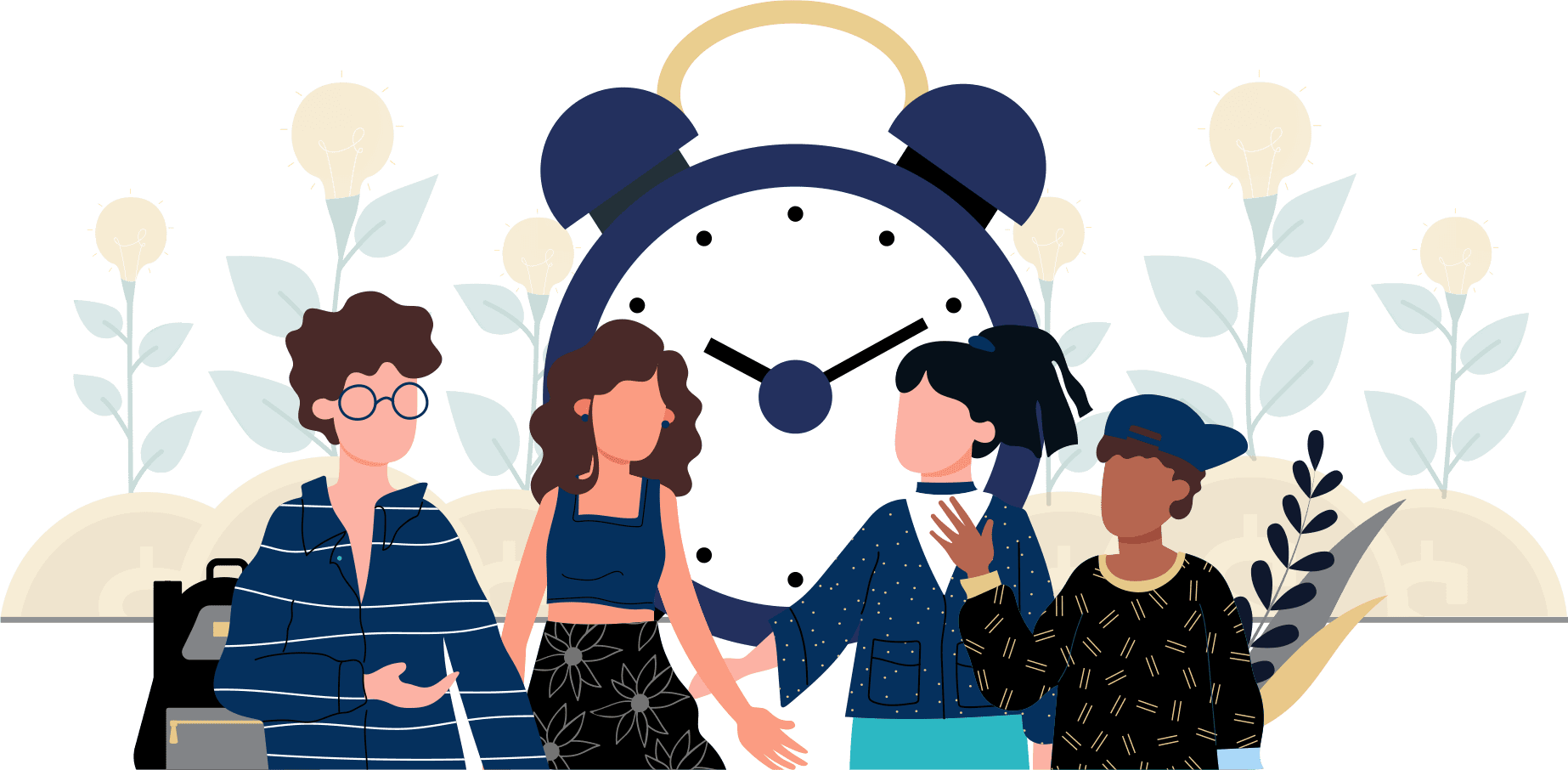 students in front of a clock timing their dance-a-thon
