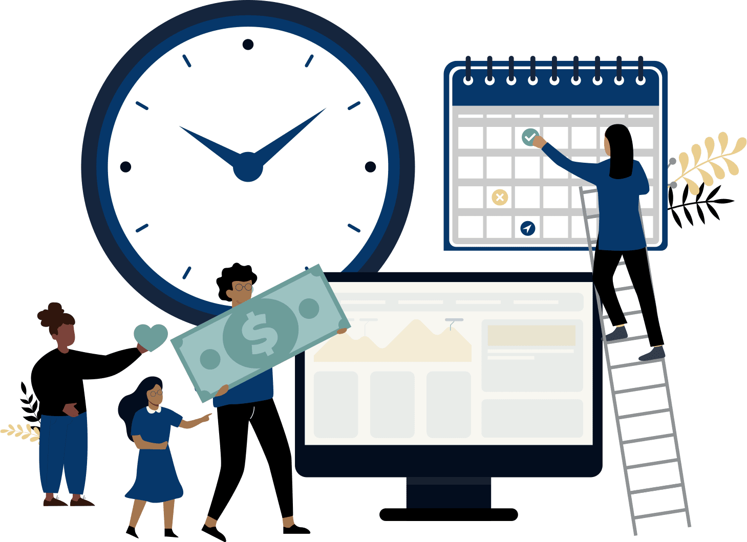 image of a student and teacher scheduling a walk a thon