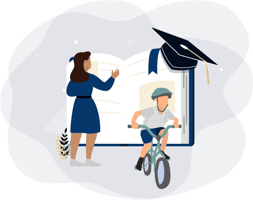 woman planning a bike-a-thon with child