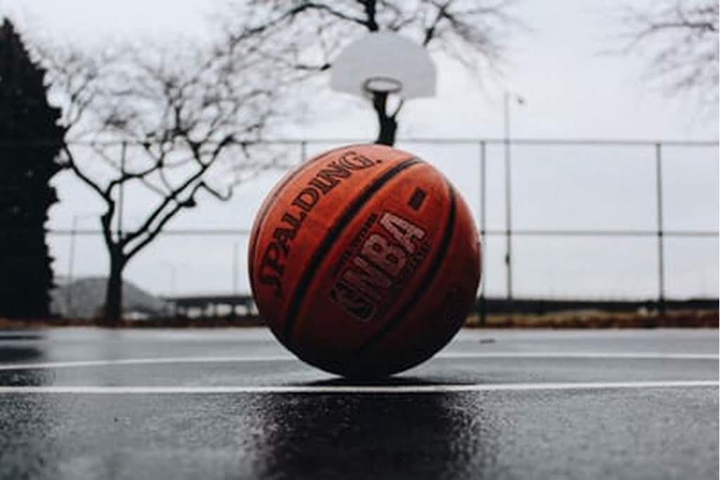 nba basketball on a outdoor court