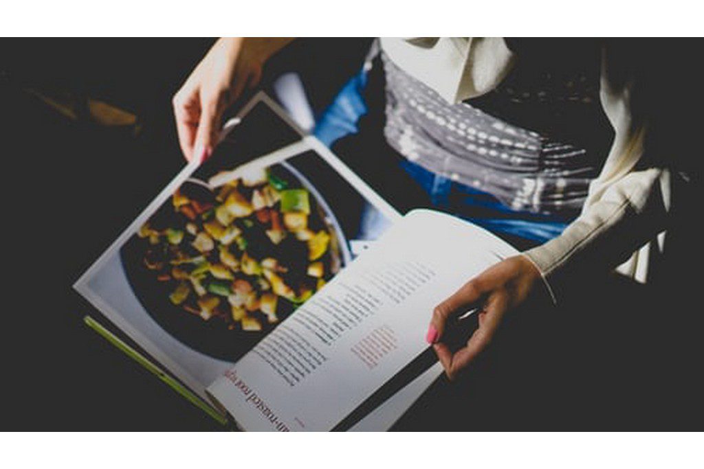 woman reading recepie
