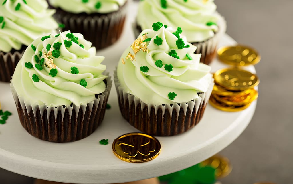 Saint Patrick's Day cupcakes at a bake sale