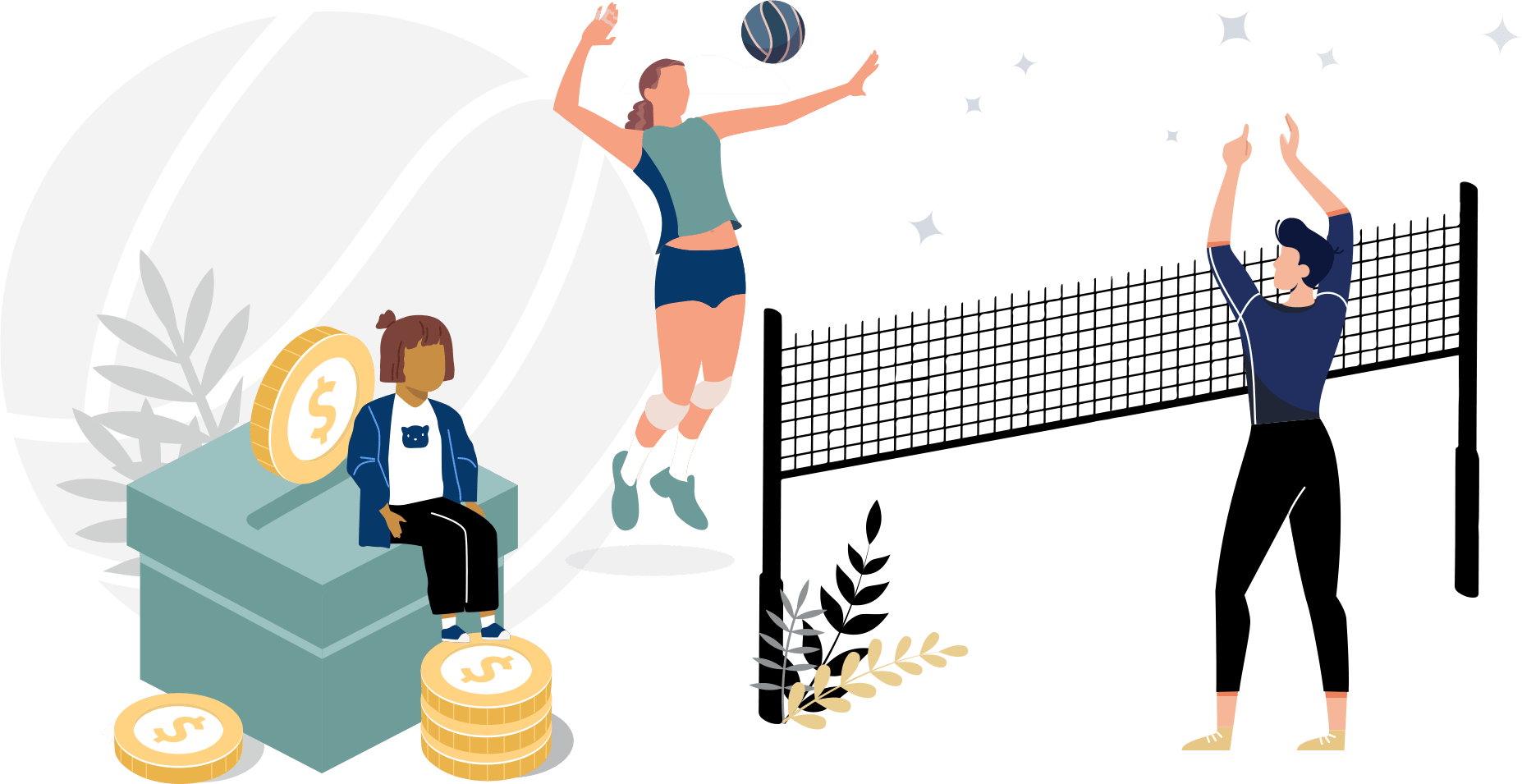 FutureFund-supportingimages-VolleyBallAThon-Hero-Section1 volleyball athlete spiking to a receiving team