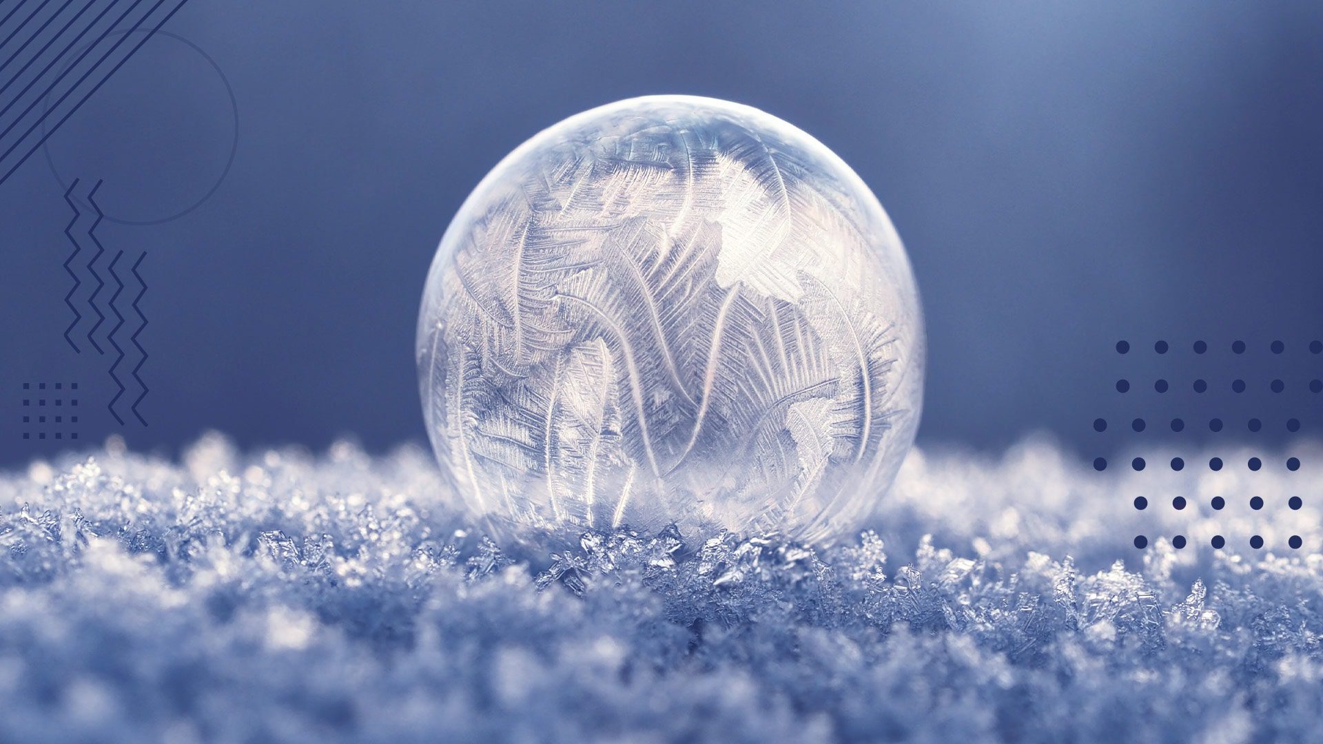 snow globe with blue background