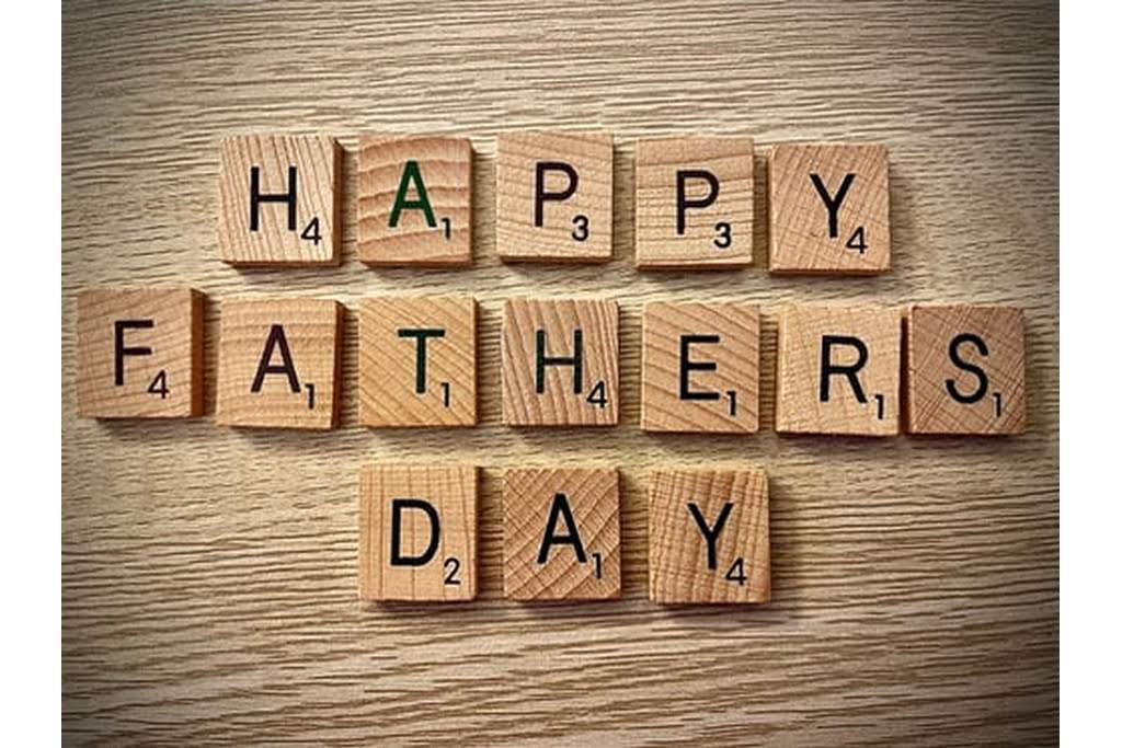 happy fathers day written in scrabbble blocks