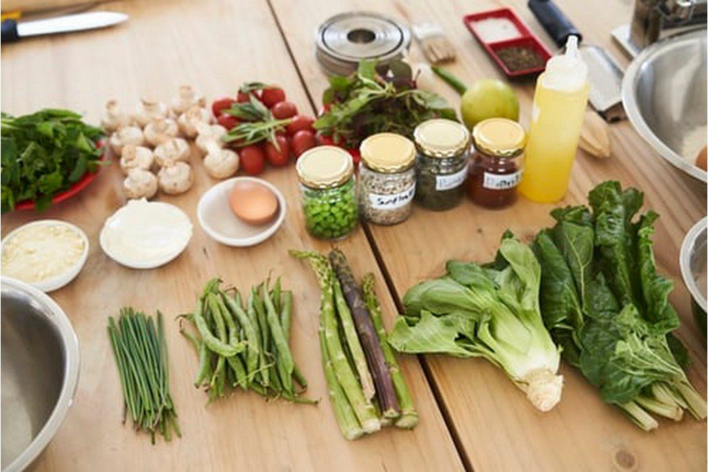 all ingredients for a healthy meal