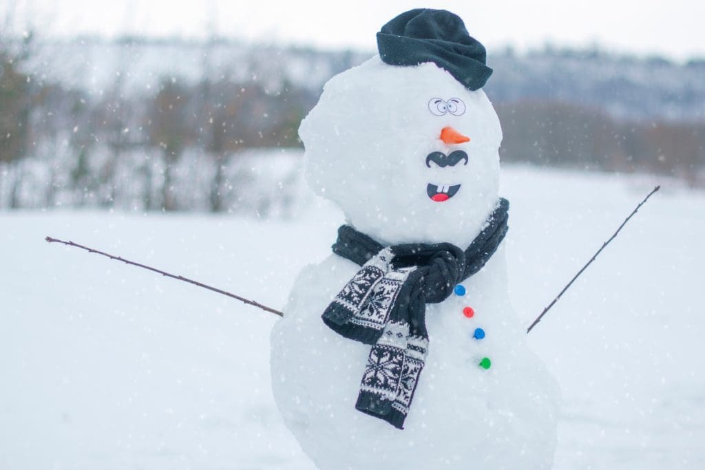 Snowman built for school fundraising competition