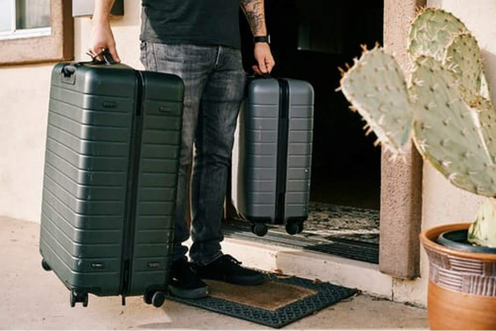 couple with luggage
