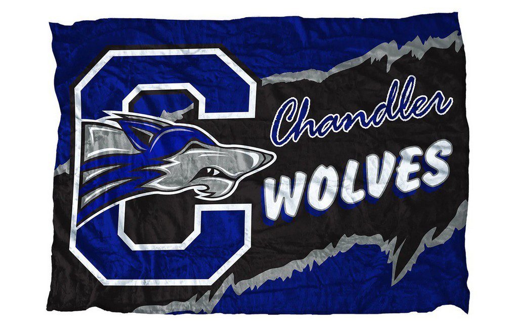 Blanket with high school mascot and colors