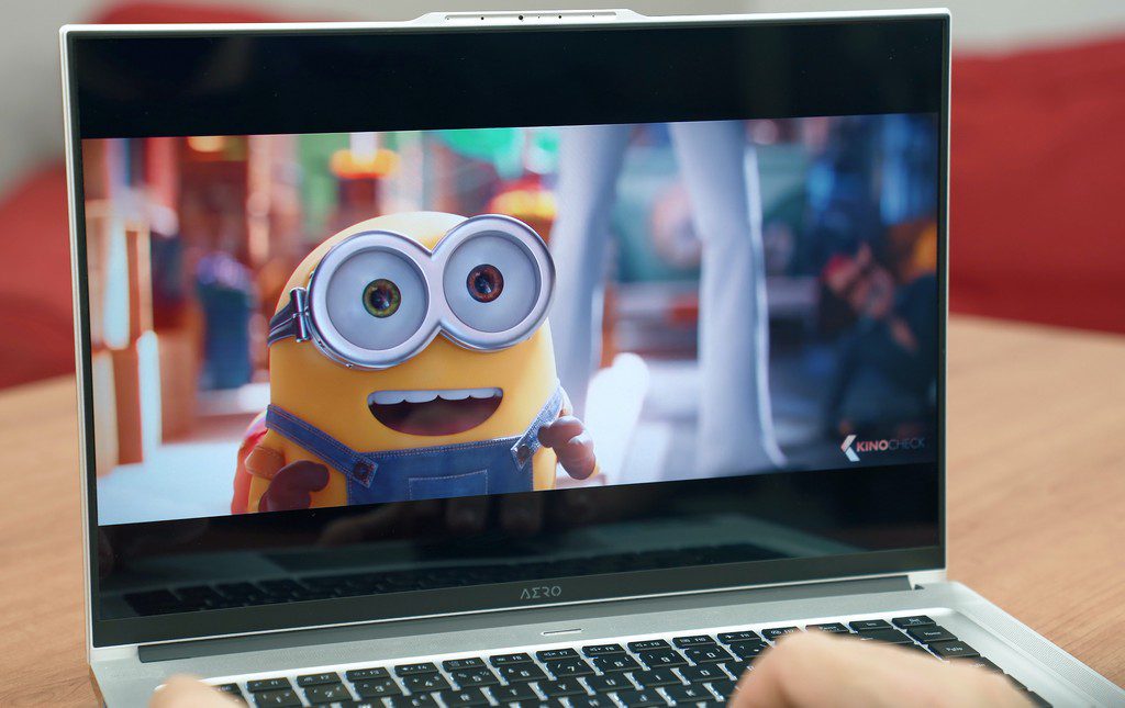 Movie being played on laptop for movie night fundraiser