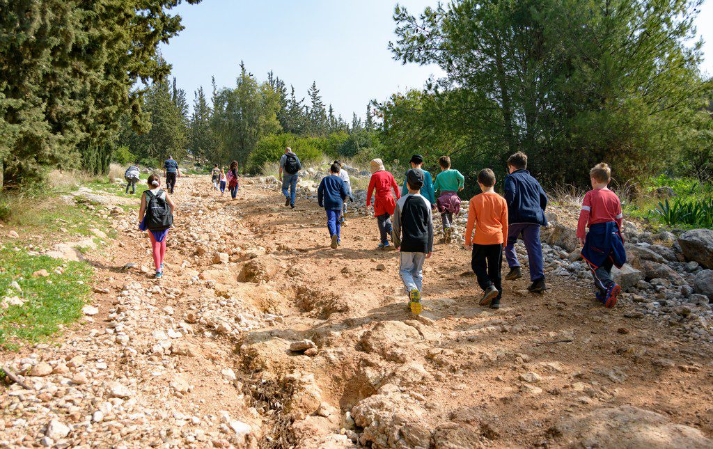 kids on a hike as a field trip