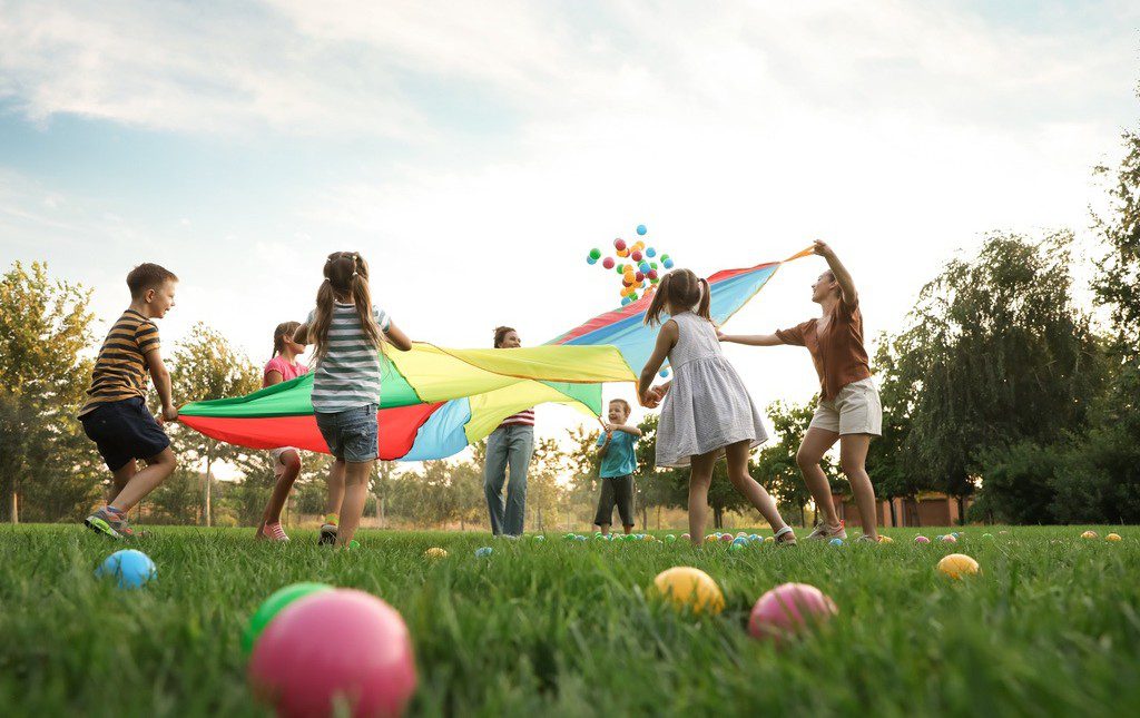 Students during field day class party