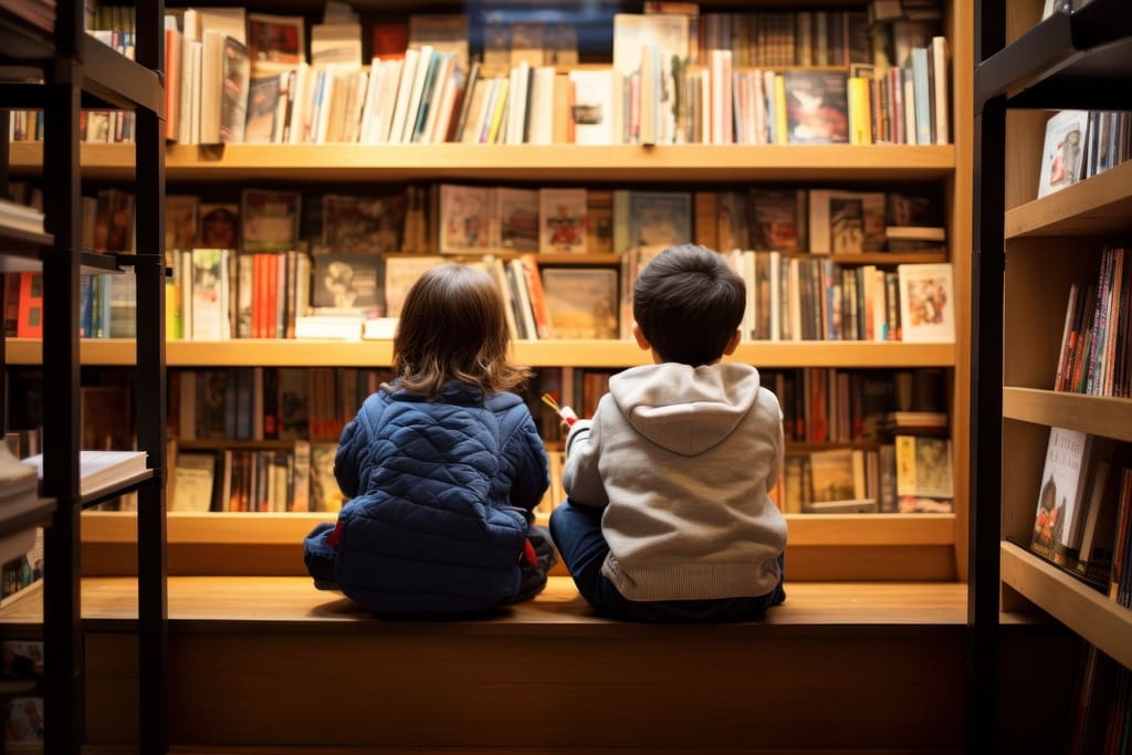 Students reading books for Read-A-Thon fundraiser event