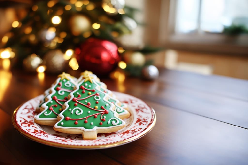 Christmas themed cookies for holiday bake sale