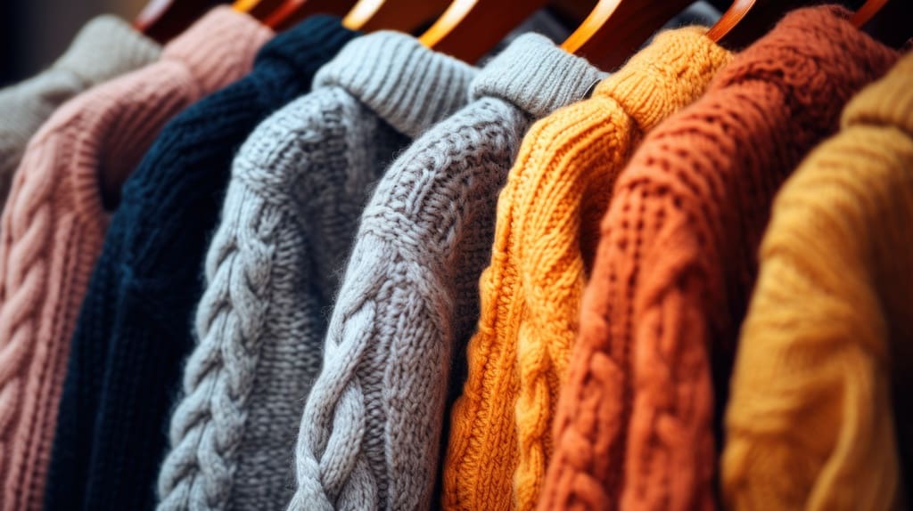 Handmade knit sweaters for winter purchase campaign fundraisers