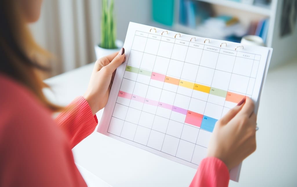 woman holding a new calendar