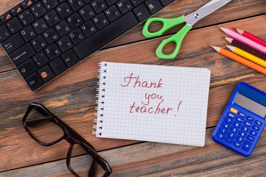 Thank you note for Teacher Appreciation event